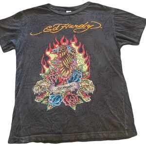 Vintage y2k Ed Hardy rhinestone t-shirt men’s medium